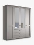 John Lewis Marlow 200cm Hinged Door Wardrobe with Mirrors & 3 Drawers