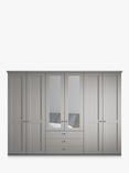 John Lewis Marlow 300cm Hinged Door Wardrobe with Mirrors & 3 Drawers