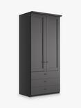 John Lewis Marlow 100cm Hinged Wardrobe with 3 Drawers, Graphite