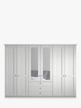 John Lewis Marlow 300cm Hinged Door Wardrobe with Mirrors & 3 Drawers, Off White