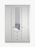 John Lewis Marlow 150cm Hinged Door Wardrobe with Mirror & 3 Drawers, Off White