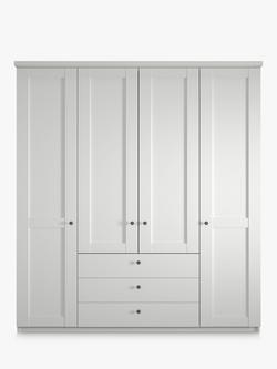 John Lewis Marlow 200cm Hinged Door Wardrobe with 3 Drawers - view 2, White