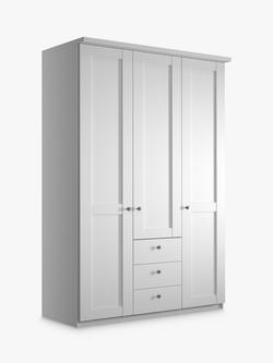 John Lewis Marlow 150cm Hinged Door Wardrobe with 3 Drawers, White