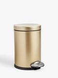 John Lewis Soft Close Bathroom Pedal Bin, 3L, Brushed Gold