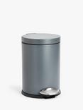 John Lewis Soft Close Bathroom Pedal Bin, 3L, Steel Grey