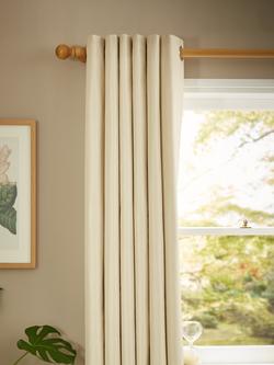 John Lewis Premium Faux Silk Slub Pair Blackout Lined Eyelet Curtains, Champagne