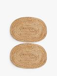 John Lewis Jute Oval Table Centrepiece Placemats, Set of 2, Natural