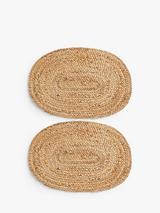 John Lewis Jute Oval Table Centrepiece Placemats, Set of 2, Natural