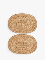 John Lewis Jute Oval Table Centrepiece Placemats, Set of 2, Natural