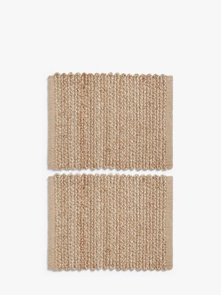 John Lewis Jute Fabric Placemats, Set of 2, Natural, Natural