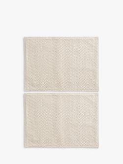 John Lewis Diamond & Chevron Pattern Cotton Placemats, Set of 2, Natural, Natural