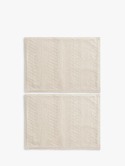 John Lewis Diamond & Chevron Pattern Cotton Placemats, Set of 2, Natural, Natural