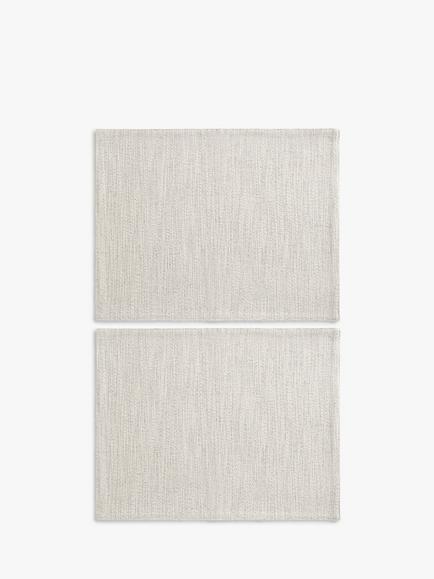 John Lewis Double Layer Cotton Placemats, Set of 2, Natural/Black, Natural/Black