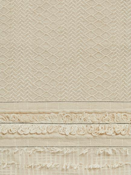 John Lewis Diamond & Chevron Pattern Table Runner, 180cm, Natural - view 2, Natural
