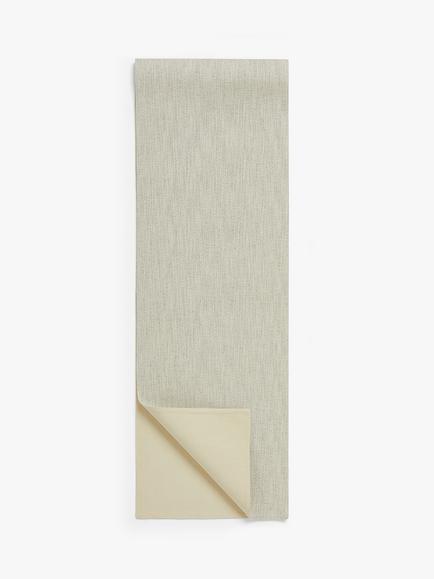 John Lewis Double Layer Cotton Table Runner, 250cm, Natural/Black, Natural/Black