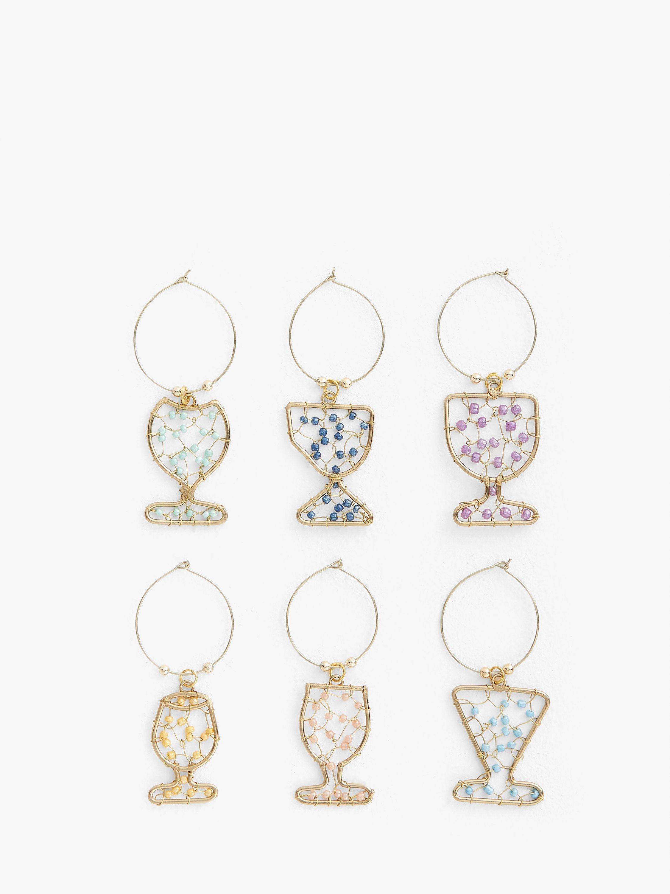 John Lewis Christmas Wine Glass Charms, Set of 6, Assorted