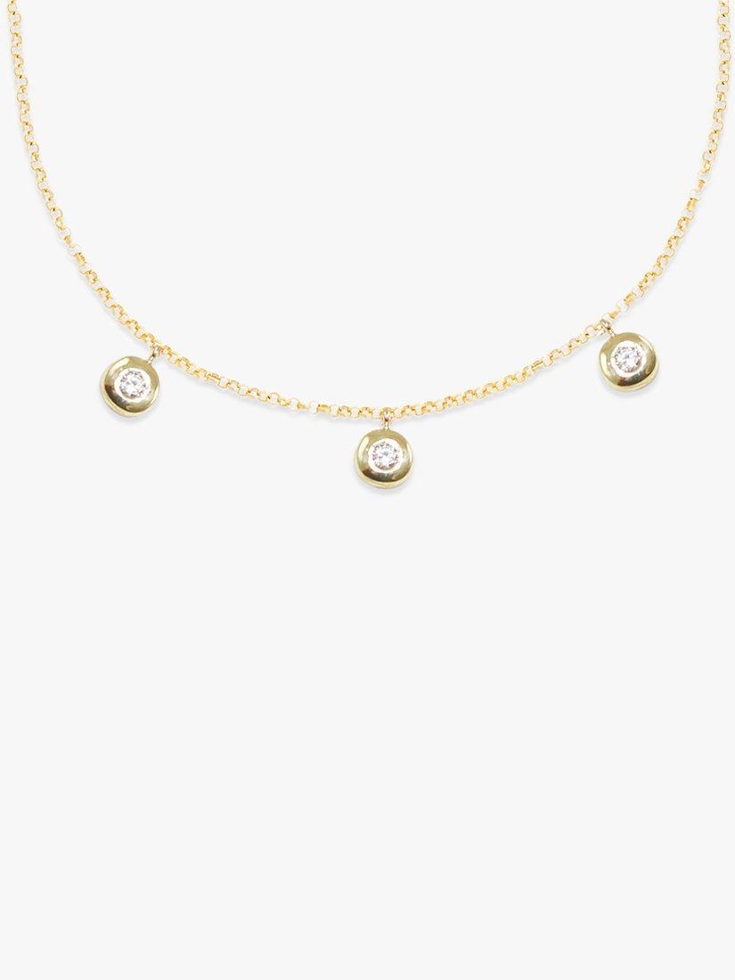 Product image 1 of 3, which shows London Road 9ct Gold Diamond Chain Necklace