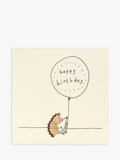 Ruth Jackson Hedgehog Balloon Birthday Card