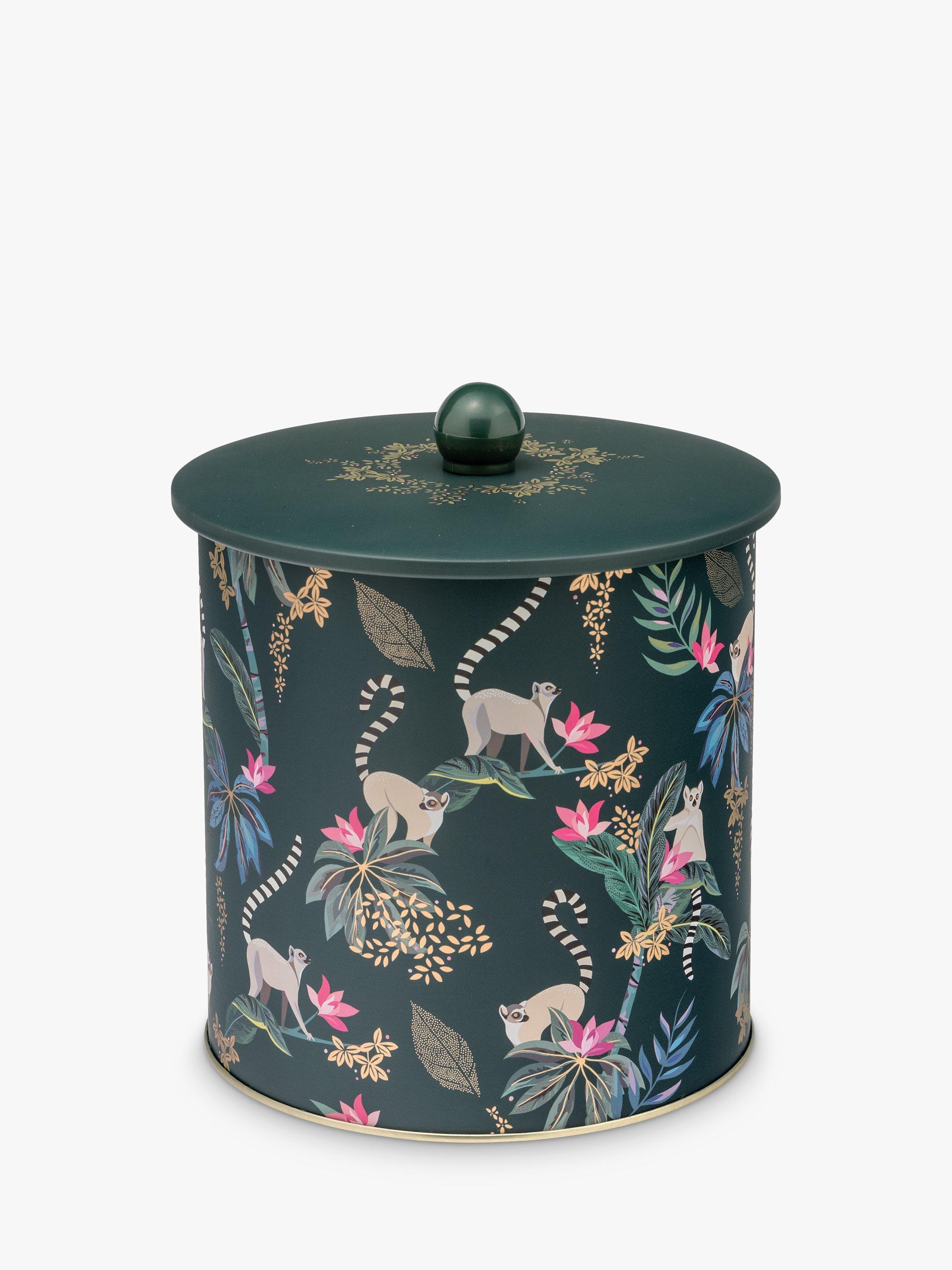 Sara Miller Tahiti Lemur Round Biscuit Barrel, 5L, Green