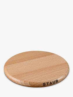 STAUB Round Magnetic Wooden Trivet, Natural, 
