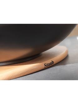 STAUB Round Magnetic Wooden Trivet, Natural - view 2, 