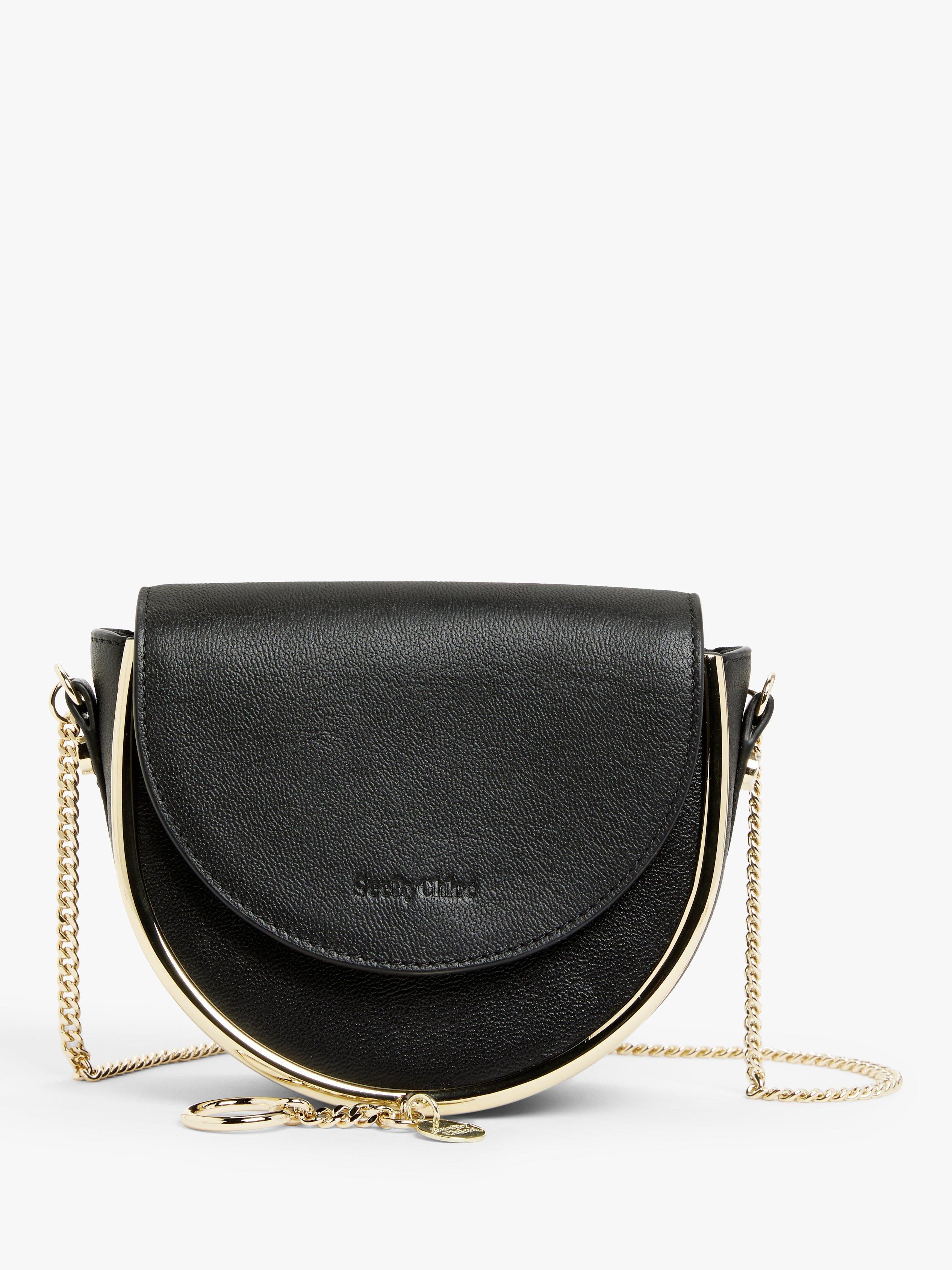 See By Chloé Mara Mini Chain Leather Cross Body Bag, Black