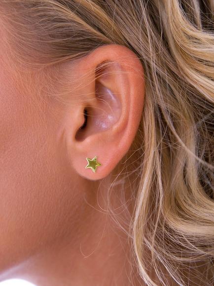 Nina B Star Stud Earrings, Gold - view 2, Gold