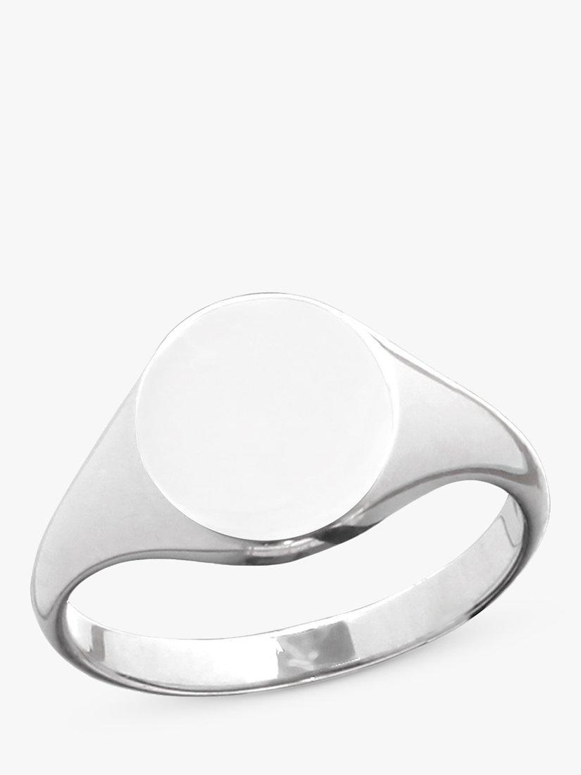 Product image 1 of 6, which shows Nina B Signet Ring, Silver