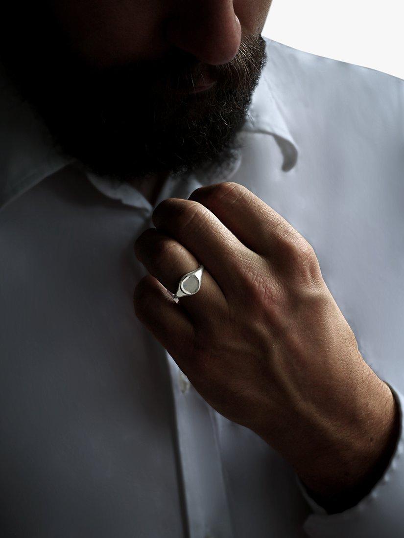 Product image 5 of 6, which shows Nina B Signet Ring, Silver