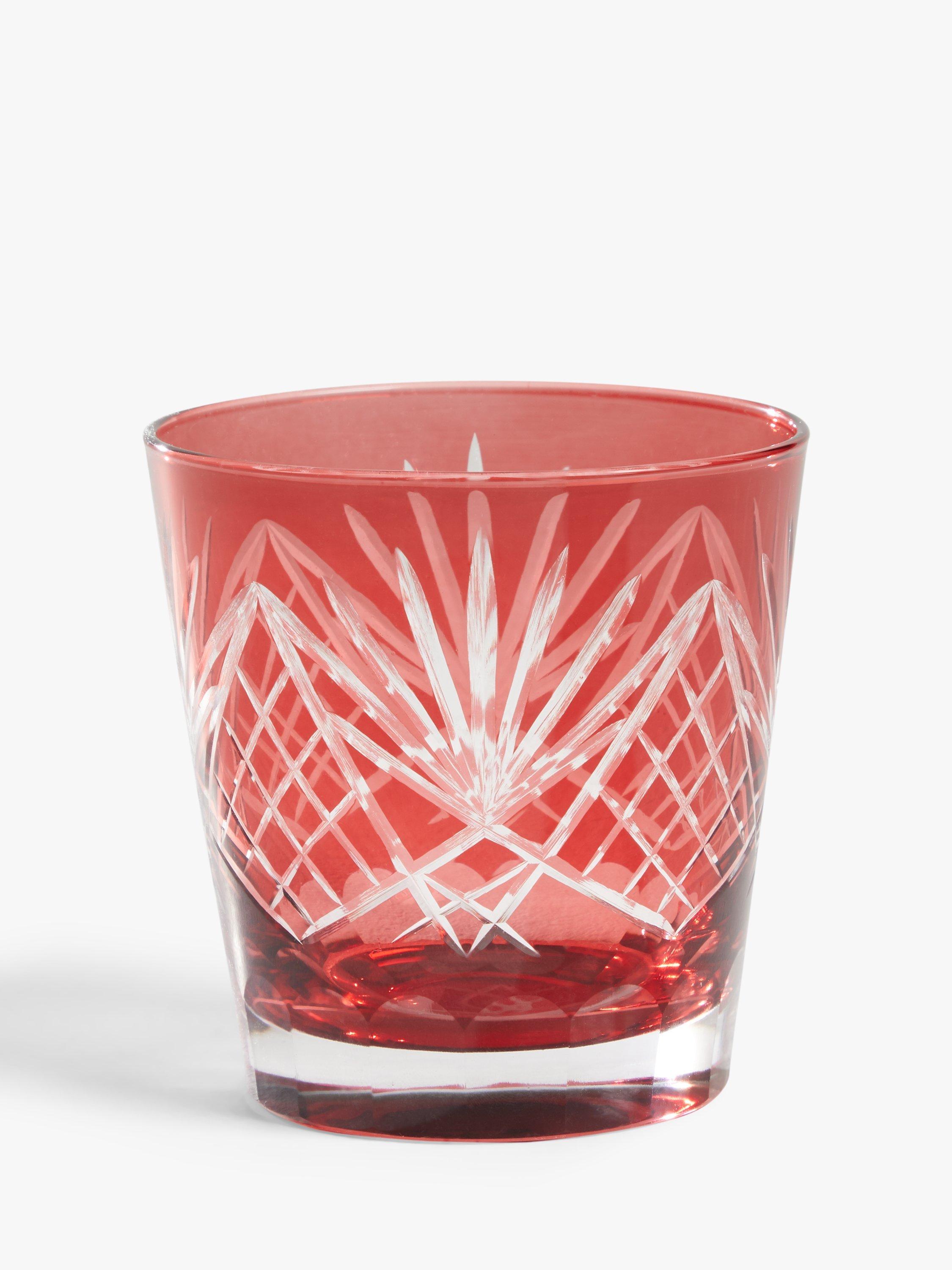 John Lewis Cut Glass Tumbler, 400ml, Garnet Red