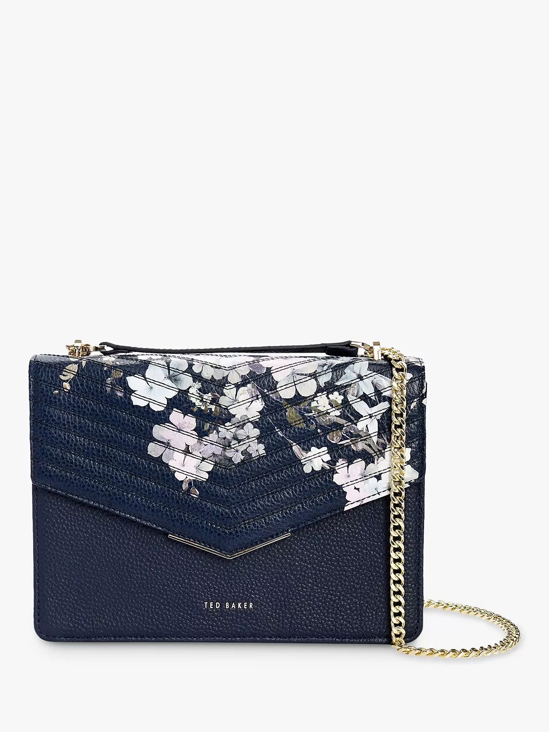 Ted Baker scarf chain navy blue crossbody store bag