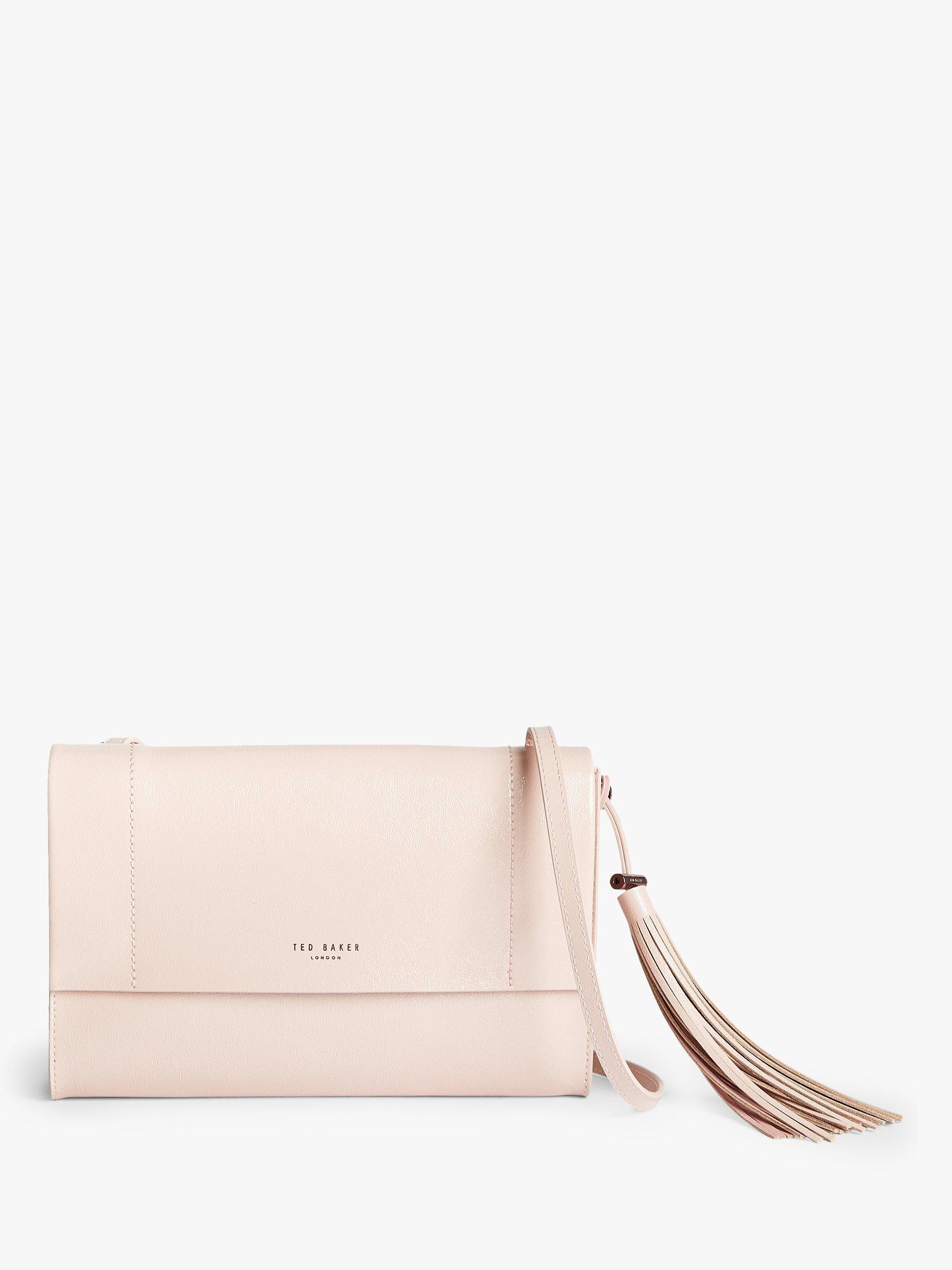 Ted baker Convertible leather crossbody on sale bag and clutch purse in nude cream color