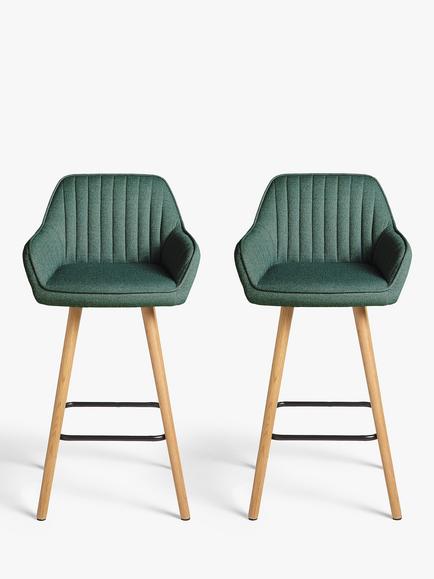 John Lewis Toronto Bar Stool, Set of 2, Moss