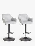 John Lewis Toronto Gas Lift Adjustable Bar Stool, Set of 2, Grey