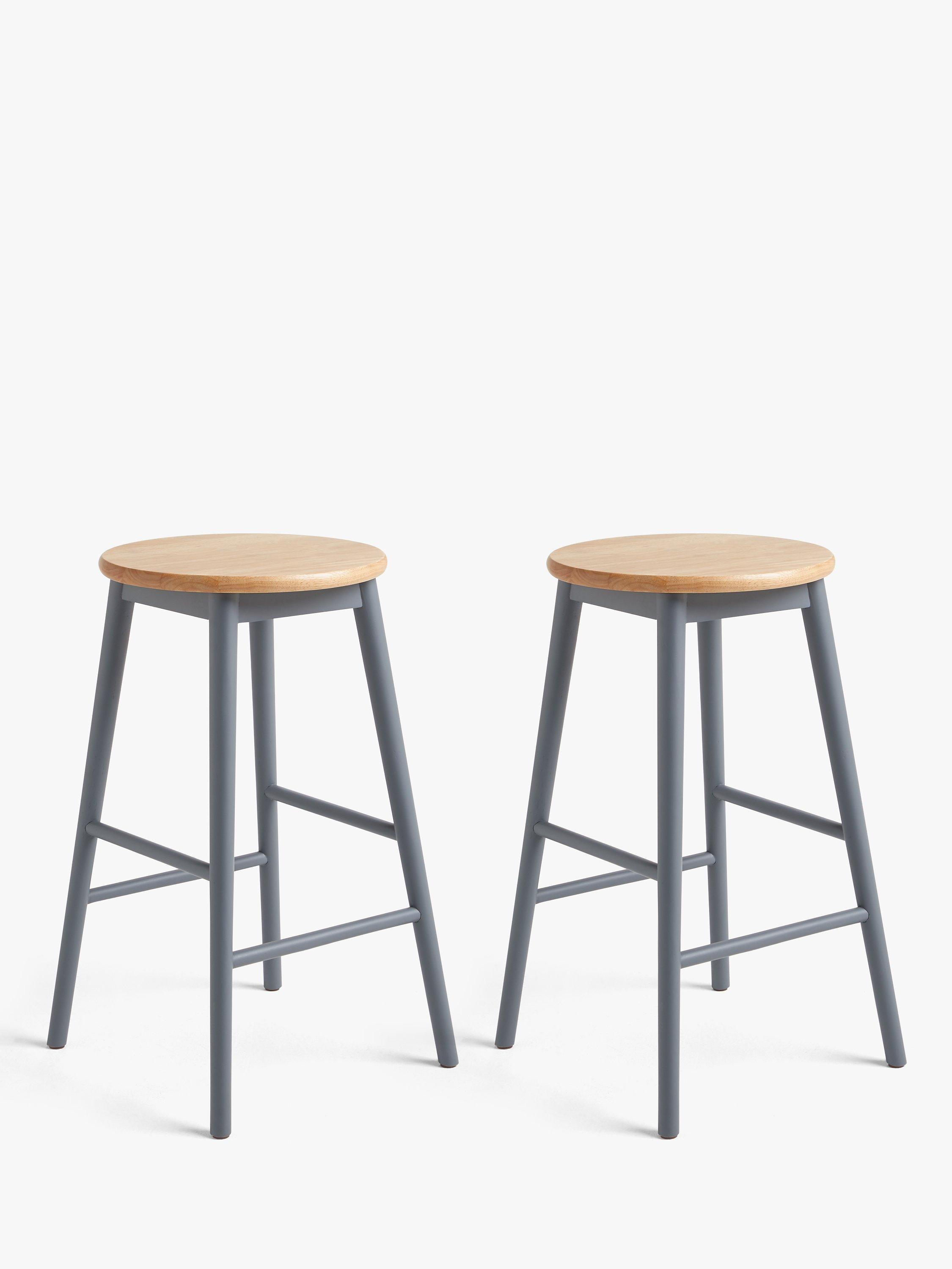 ANYDAY John Lewis & Partners Adler Bar Stools, Set of 2, Dark Grey