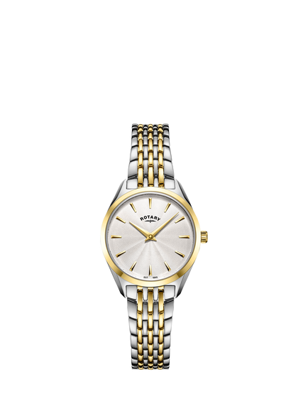 Rotary LB08011/02 Women's Ultra Slim Bracelet Strap Watch, Silver/Gold, Silver/Gold
