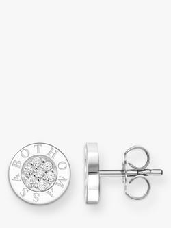 THOMAS SABO Cubic Zirconia Cluster Logo Stud Earrings, Silver, Silver