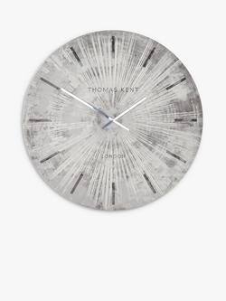 Thomas Kent Starburst Analogue Wall Clock, Silver, Silver