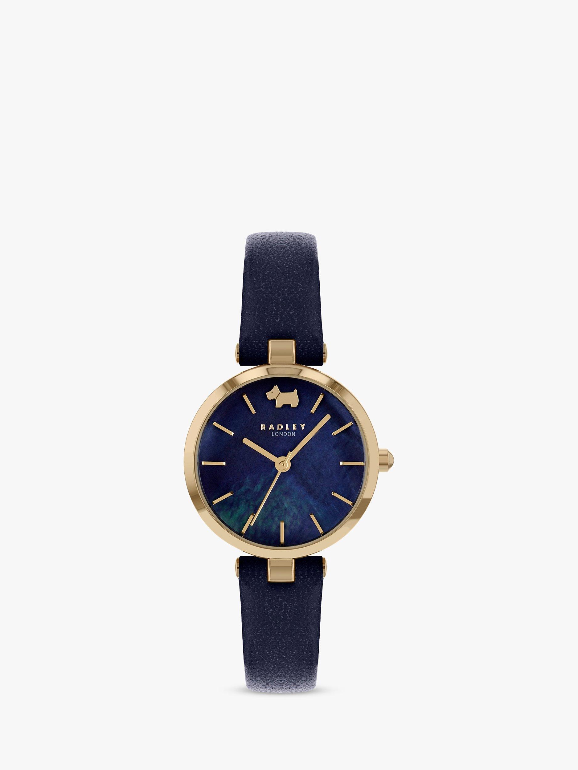Radley Women's West View Leather Strap Watch, Navy RY2972