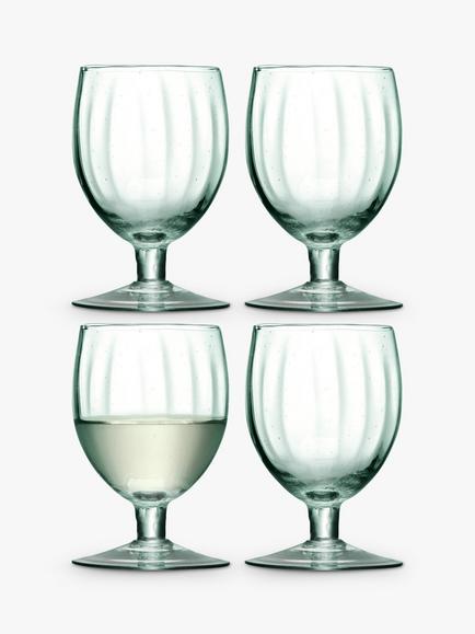 LSA International Mia Wine Glasses, Set of 4, 350ml, Green, Green