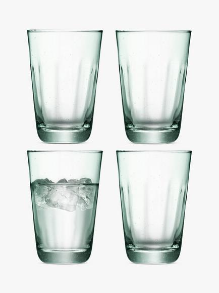 LSA International Mia Highball Glasses, Set of 4, 350ml, Green, Green