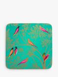 Sara Miller Chelsea Collection Cork-Backed Birds Coasters, Set of 6, Green/Multi