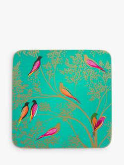 Sara Miller Chelsea Collection Cork-Backed Birds Coasters, Set of 6, Green/Multi - view 2, Green/Multi