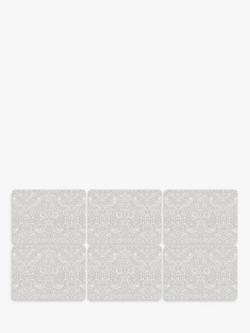 Morris & Co. Strawberry Thief Pure Morris Cork-Backed Placemats, Set of 6 - view 2, White