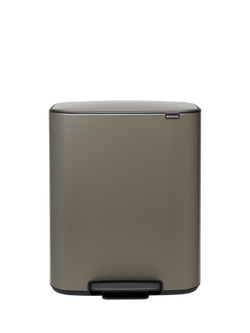 Brabantia Bo Pedal Recycling Bin, 30L & 30L, Platinum