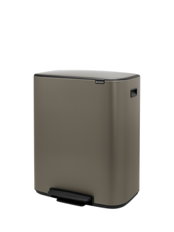 Brabantia Bo Pedal Recycling Bin, 30L & 30L - view 2, Platinum