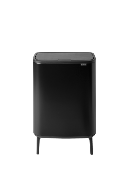 Brabantia Bo Hi Recycling Touch Bin, 2 x 30L, Matt Black