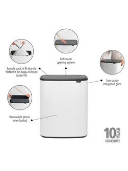 Brabantia Bo Touch Bin, 60L, White