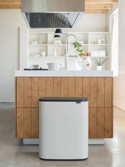 Brabantia Bo Recycling Touch Bin, 2x 30L - view 2, White