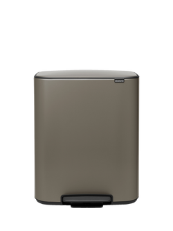 Brabantia Bo Pedal Bin, 60L, Platinum